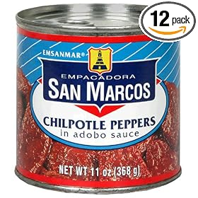 Empacadora San Marcos Chipotle Peppers in Adobo Sauce, 11-Ounce Cans (Pack of 12)