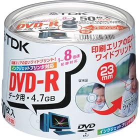 TDK DVD-R�ǡ����� 1-8��®�б��ۥ磻�ȥץ�󥿥֥�(�磻��)50��ѥå�[DVD-R47PWDX50PK]