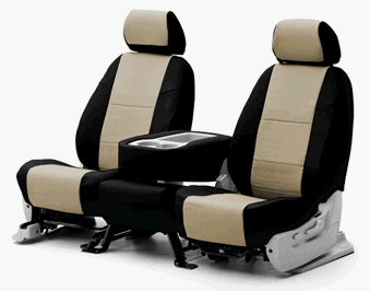 Coverking Custom Seat Covers Leatherette 2-Tone Black-Beige Best fitted for 1989 to 1990 Corvette